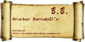 Brucker Barnabás névjegykártya